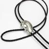 Elegant Black Bolo Tie with Horse Head Pendant Cowboy Necktie Western Tie
