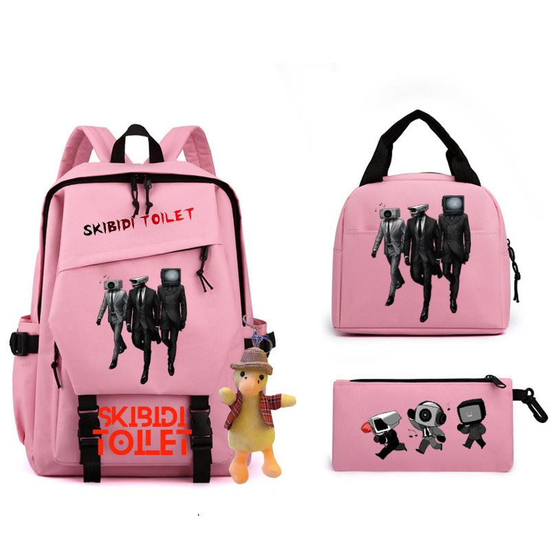 New Skibidi Toilet Man Spoof School Bag Elementary School Backpack Satchel Pencil Case