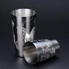 Stainless Steel Boston Shaker Tin with Etched Pattern Cocktail Shaker Martini Shaker Drink Mixer Professional Bartender Kits
