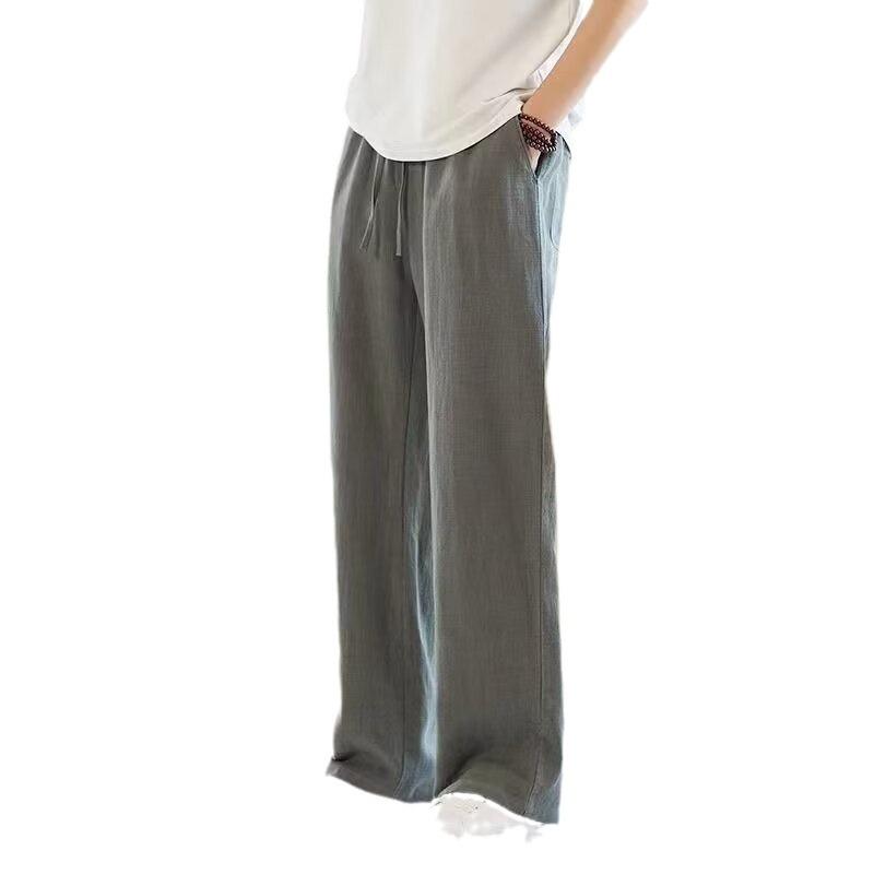 Men's Black Loose-Fit Straight-Leg Wide-Leg Suit Pants for Spring & Autumn 2024