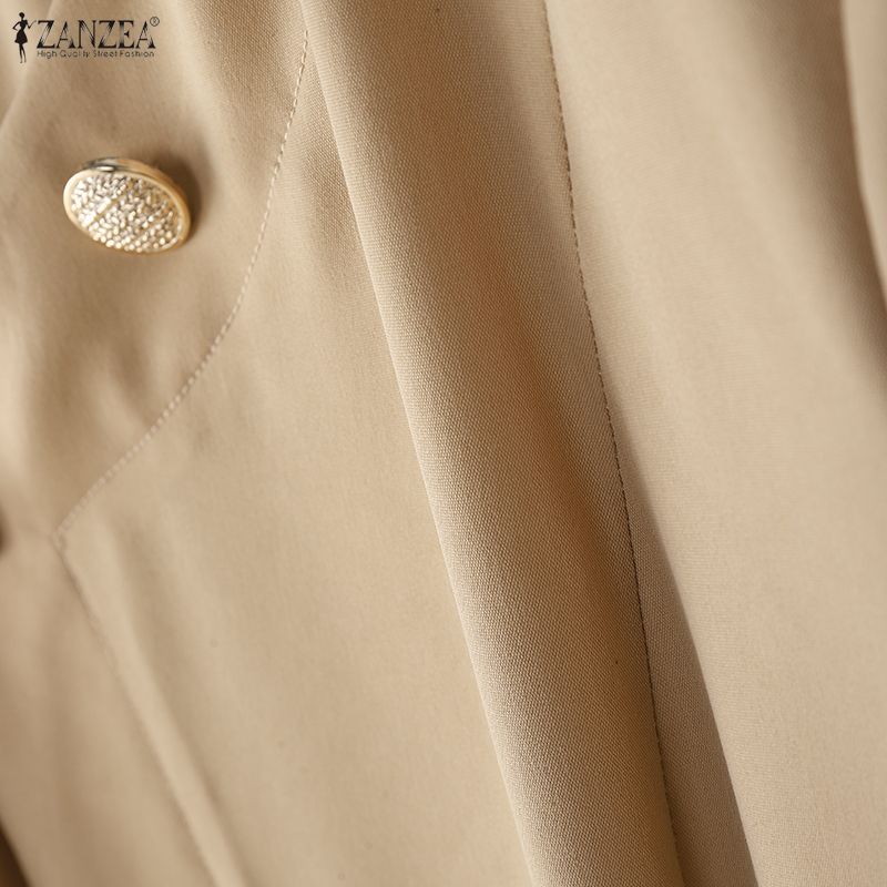 ZANZEA Vestido Casual Feminino de Verão com Decote em V e Manga Curta