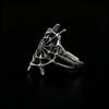 Adjustable Gothic Vintage Spiderweb Ring With Black Purple Crystal Inlay Women Men