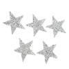 5 Pcs Star Iron On Patches 6cm Silver Resin Shiny Rhinestone Five Pointed Star Hot Melt Adhesive