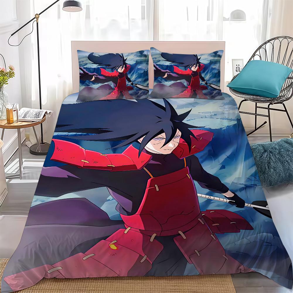 Cool N-NARUTO Anime Duvet Cover Set Home Style Bedding Soft Laundry Cotton Bed 3 Piece Set Student Dormitory Gift