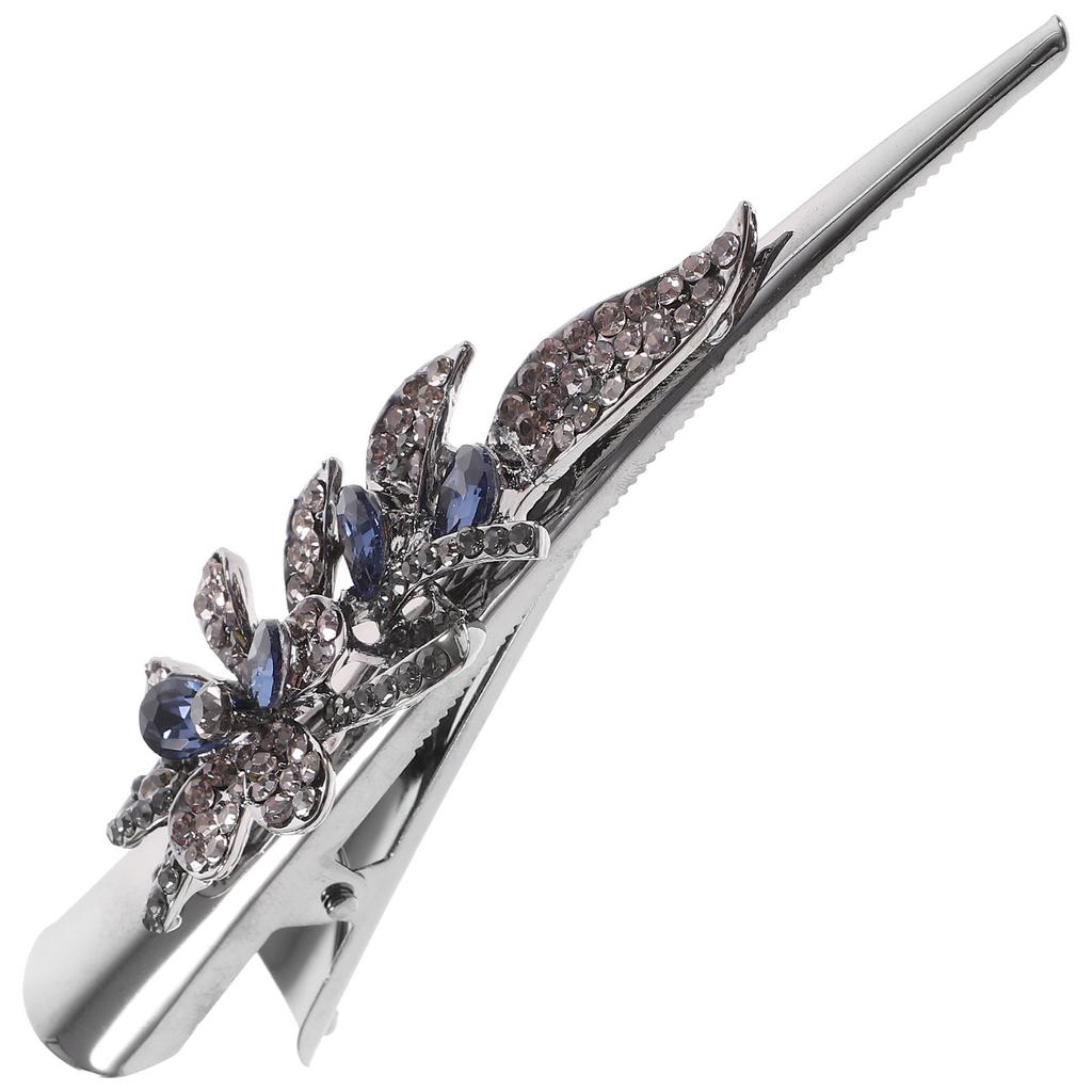 Rhinestone Retro Duckbill Hair Clip Sparkly Hairdressing Accessories Decorative Alligator Clips for Women's Hair Styling Party
