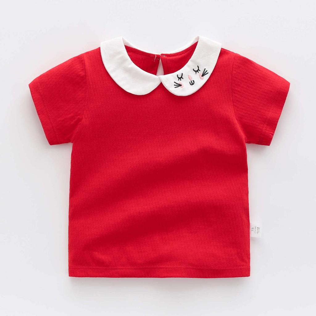 Baby Top Pure Cotton Short-sleeved Baby Girl Summer Thin Children's Clothing 0 Years Old 1 Boy T-shirt 3 Children Half-sleeved Children