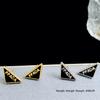 Black Rhinestone Triangle Stud Earrings for Women - Fashionable S925 Silver