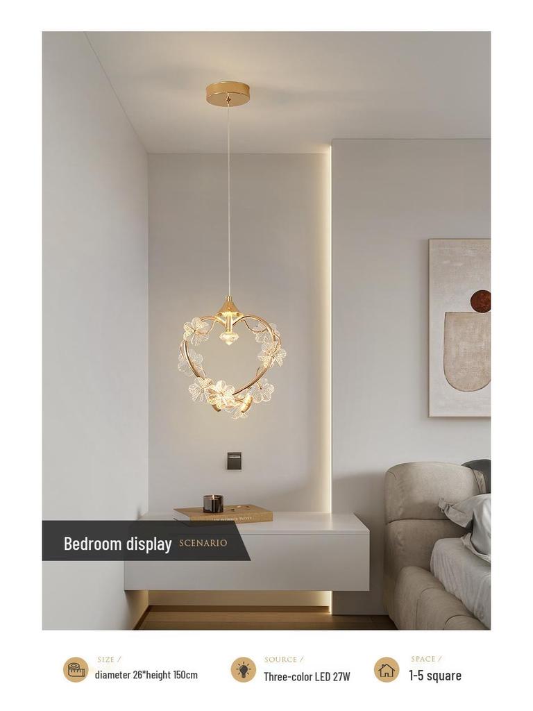 Nordic Crystal Bedside Pendant Lamp - Creative and Simple Lighting for Bedroom, Bar, Study, or Restaurant.