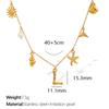 New Arrival Gold Boho Ocean Conch Starfish Shell Charm Necklace Stainless Steel A-Z Alphabet Initial Letter Beach Necklace Women