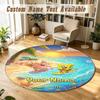 Round Rug Custom NameSpongeBob Pattern Non Slip Carpet Home Floor Decor