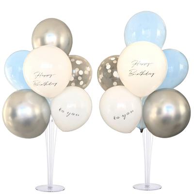 Set of 2 Balloon Stands and Balloons, Perfect for Birthdays, Birthdays, and More! Available In Muted Colors, Including White, Pink, Blue, and Gold. Pe
