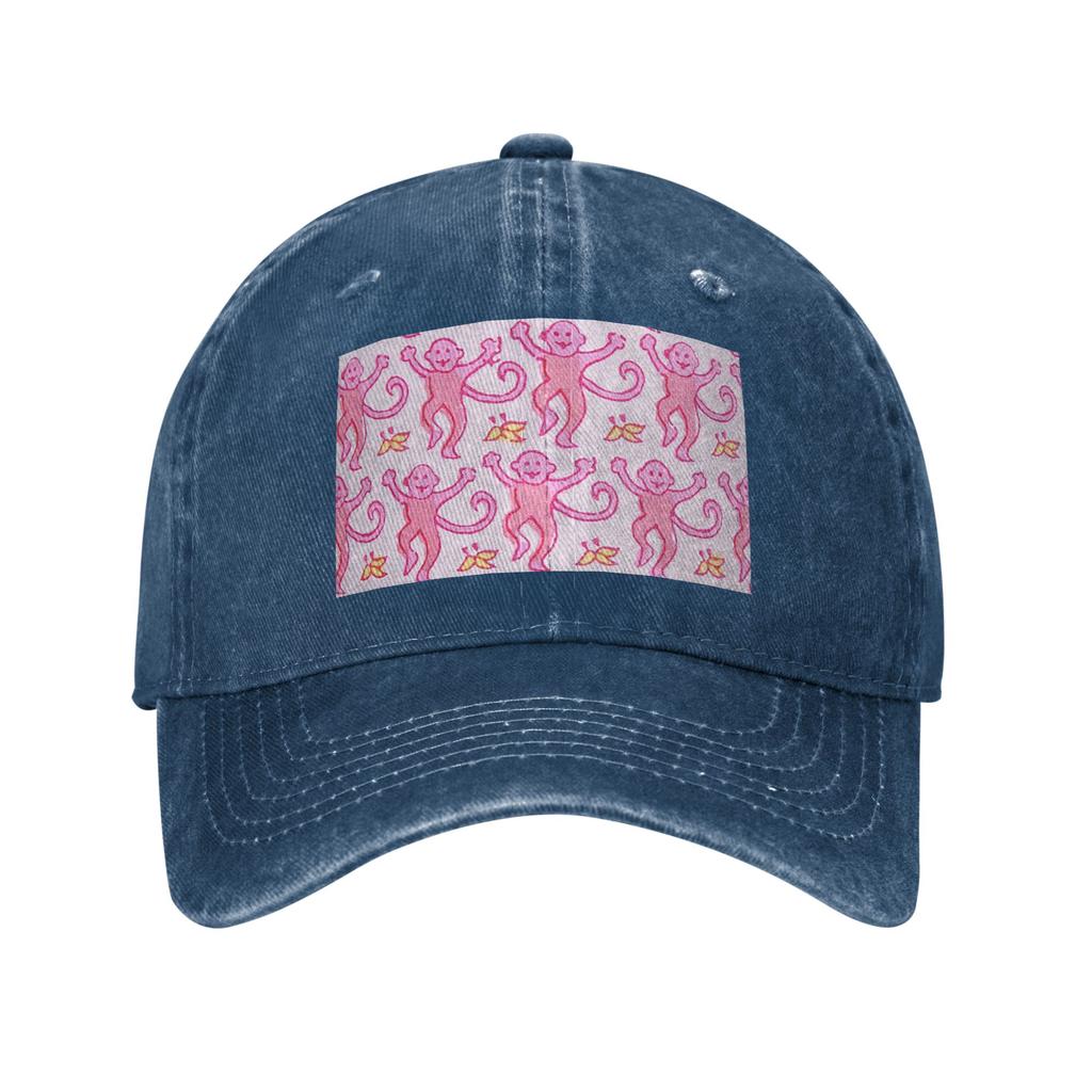 Preppy Roller Monkeys Rabbit Denim Fabric Cap Casual Baseball Caps Adjustable Hat Summer Unisex Baseball Hats
