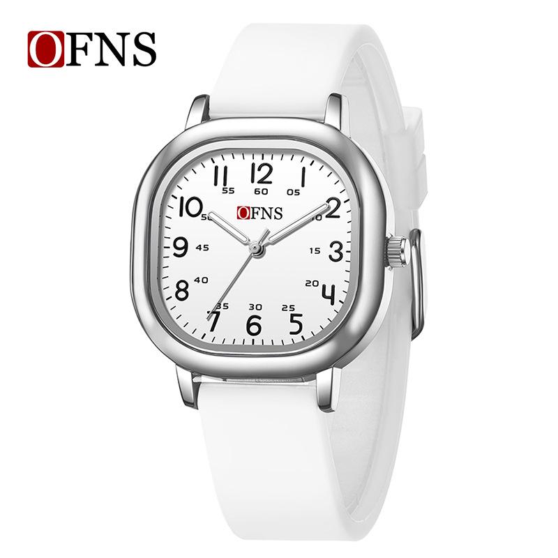 Oufanni Student Exam Watch: Silent Quartz Square Wristwatch with Night Light for Boys & Girls