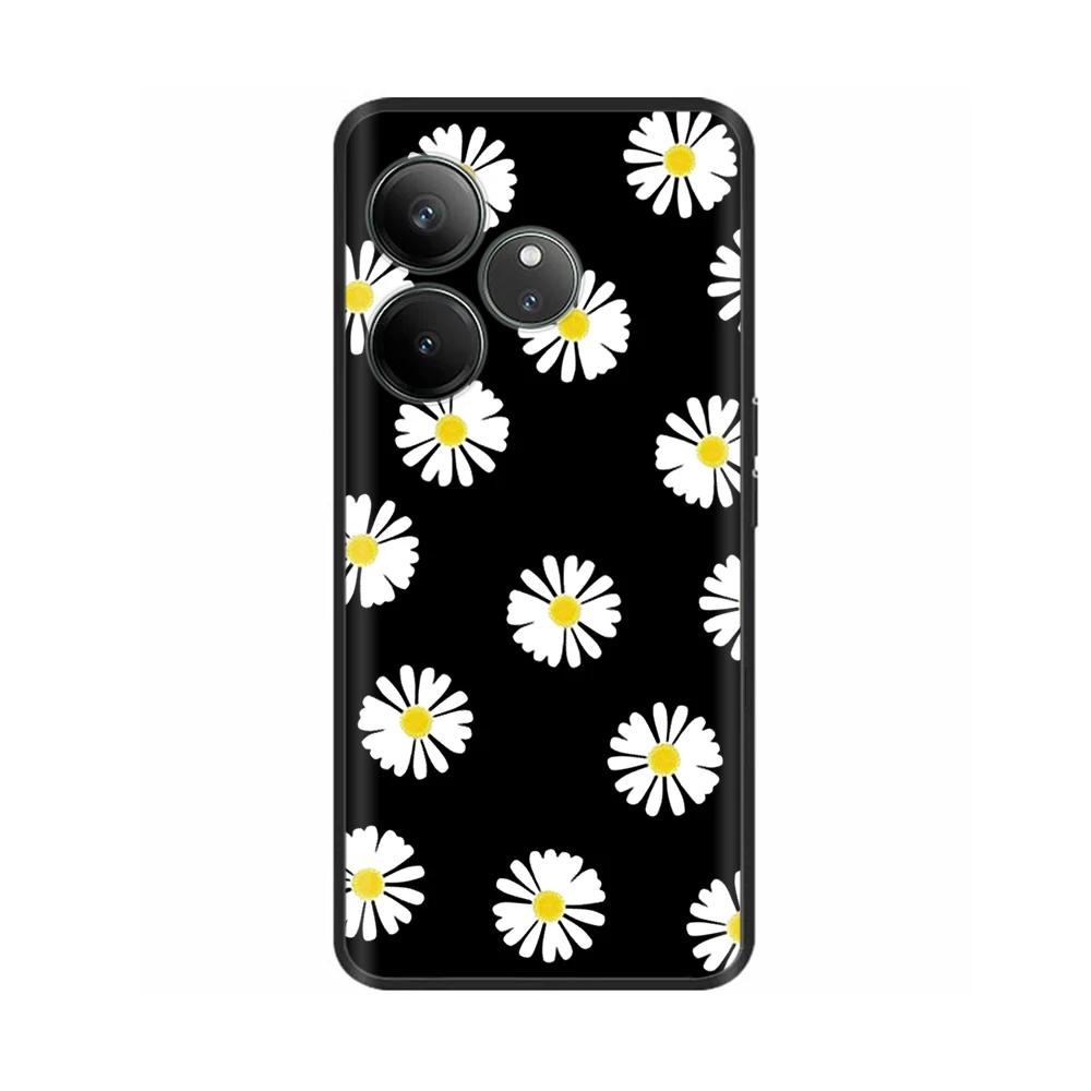 For Realme GT 6 GT 6T Case Black Silicone Luxury Bumper Cute Soft TPU Phone Cases For Realme GT6 5G Cover Shells Coque 6.78''
