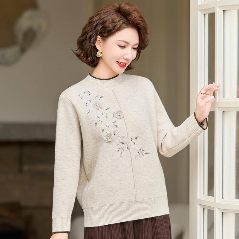 Women's Fleece-Lined Warm Half-High Collar Knit Pullover Sweater