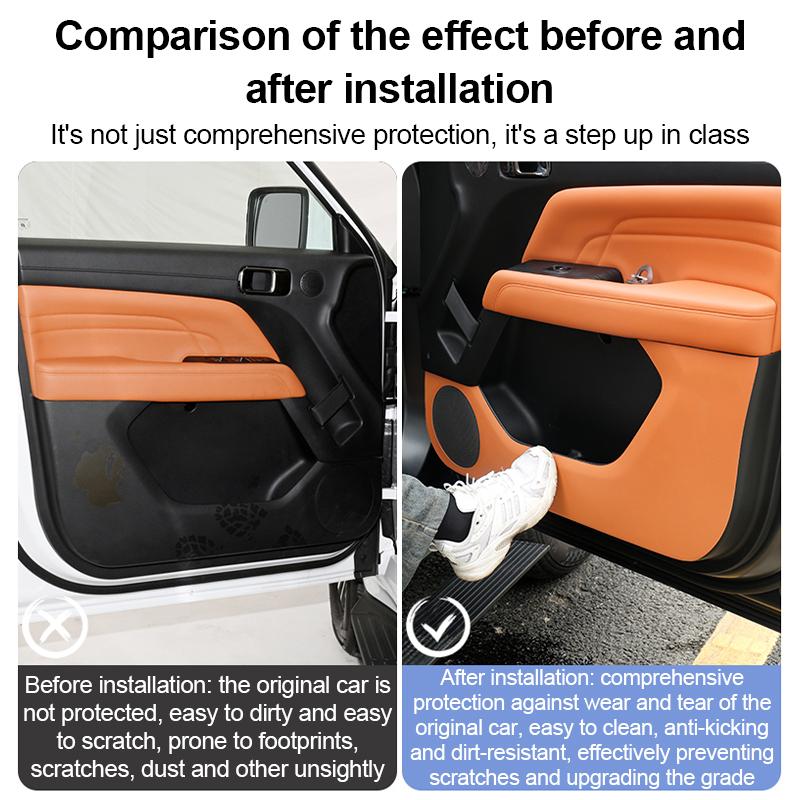 4Pcs For Haval H9 2024 2025 Car Door Leather Anti Kick Interior Side Dustproof Edge Film Pad Protector Sticker Accessories