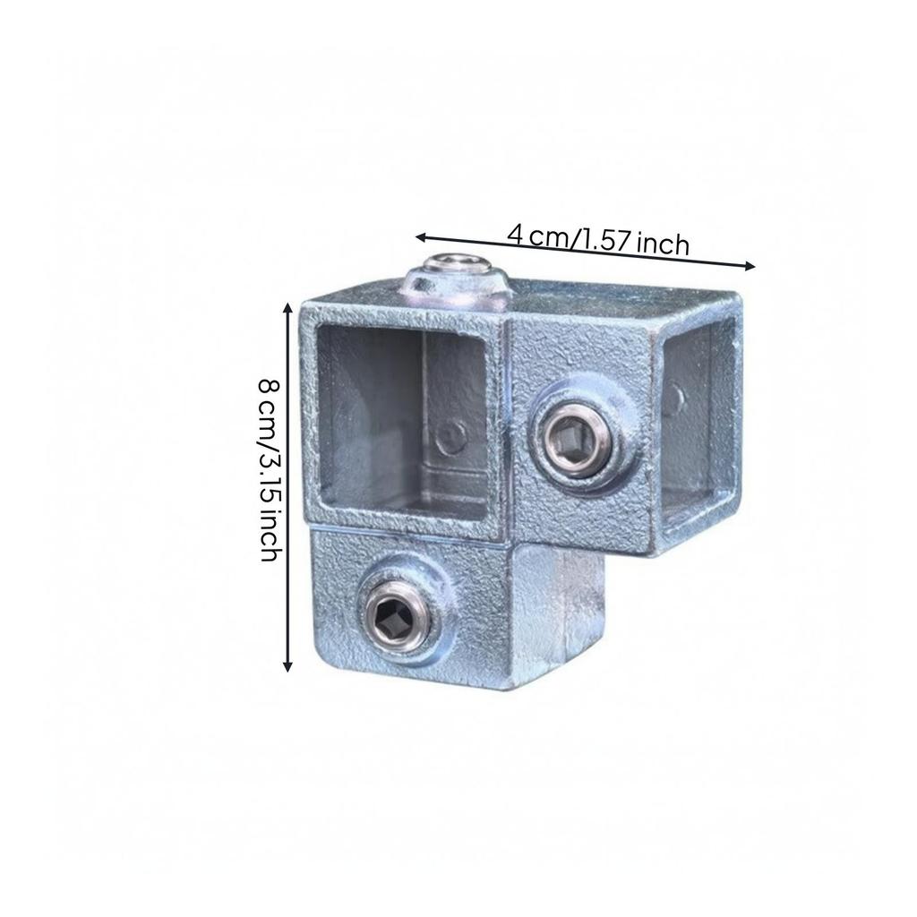 Heavy Duty Square Tube Connector Weldno-Weld Silver Hardware Straight
