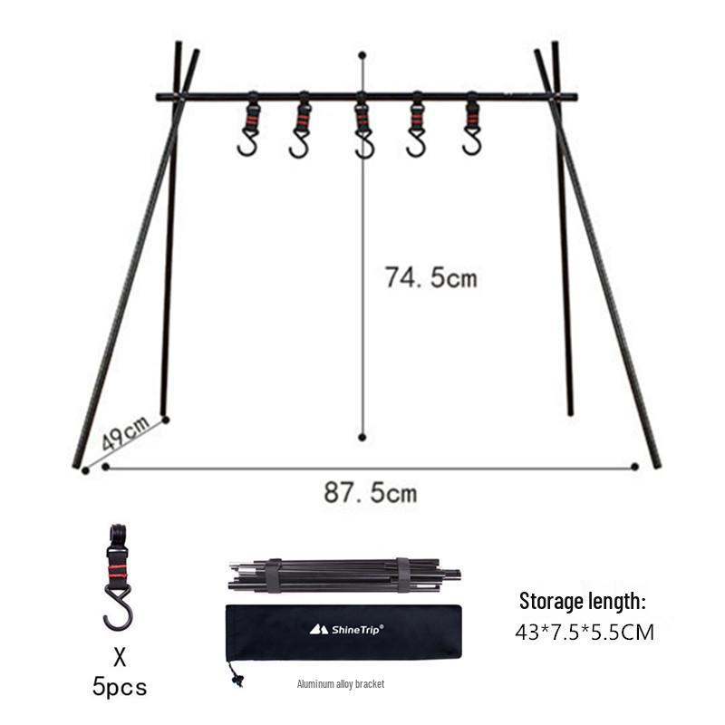 Mountain Fun Portable Folding Camping Tripod Rack and Lamp Hanger