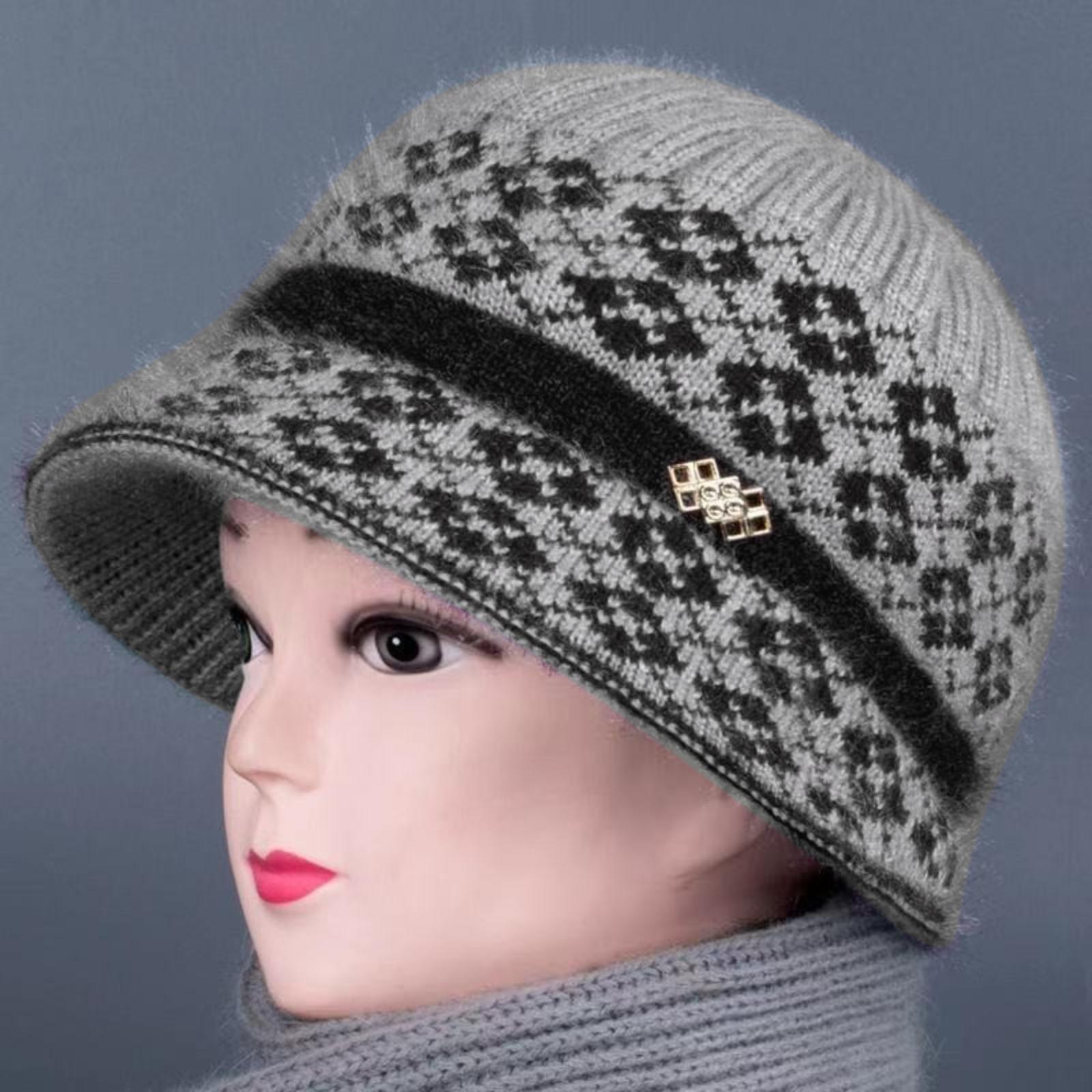 

Женская теплая шапка-пуловер двойного назначения, спортивная, повседневная, с ушками One Size