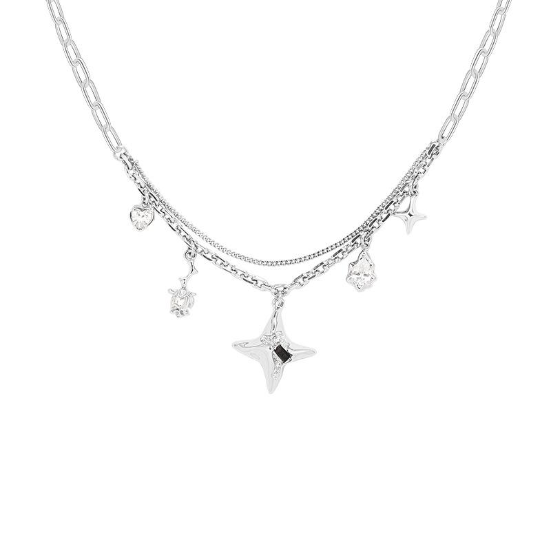 Four-Pointed Star Women's Necklace - Light Luxury & Original Design Clavicle Pendant