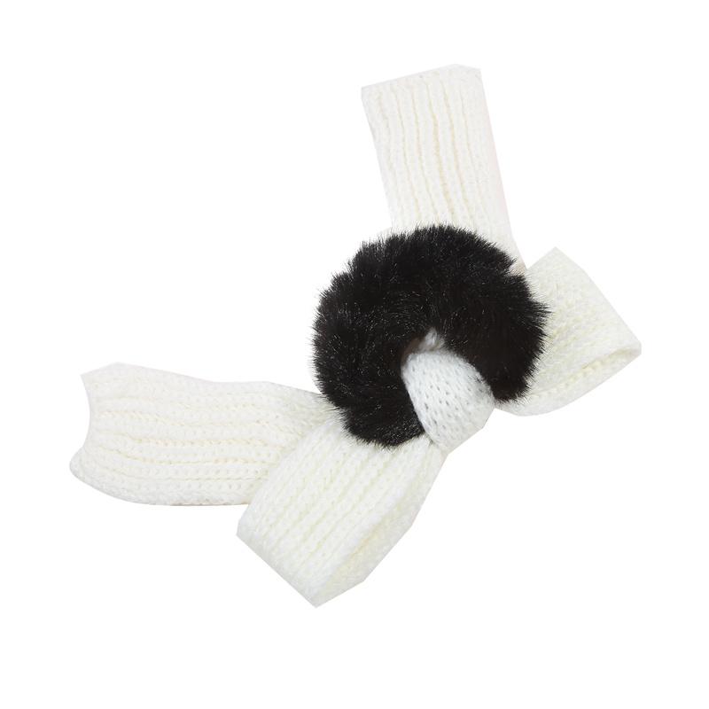 Autumn Winter Women Fashion Woolen Bow Plush Hair Band Cute Headband Hair Rubber Band Hair Accessories