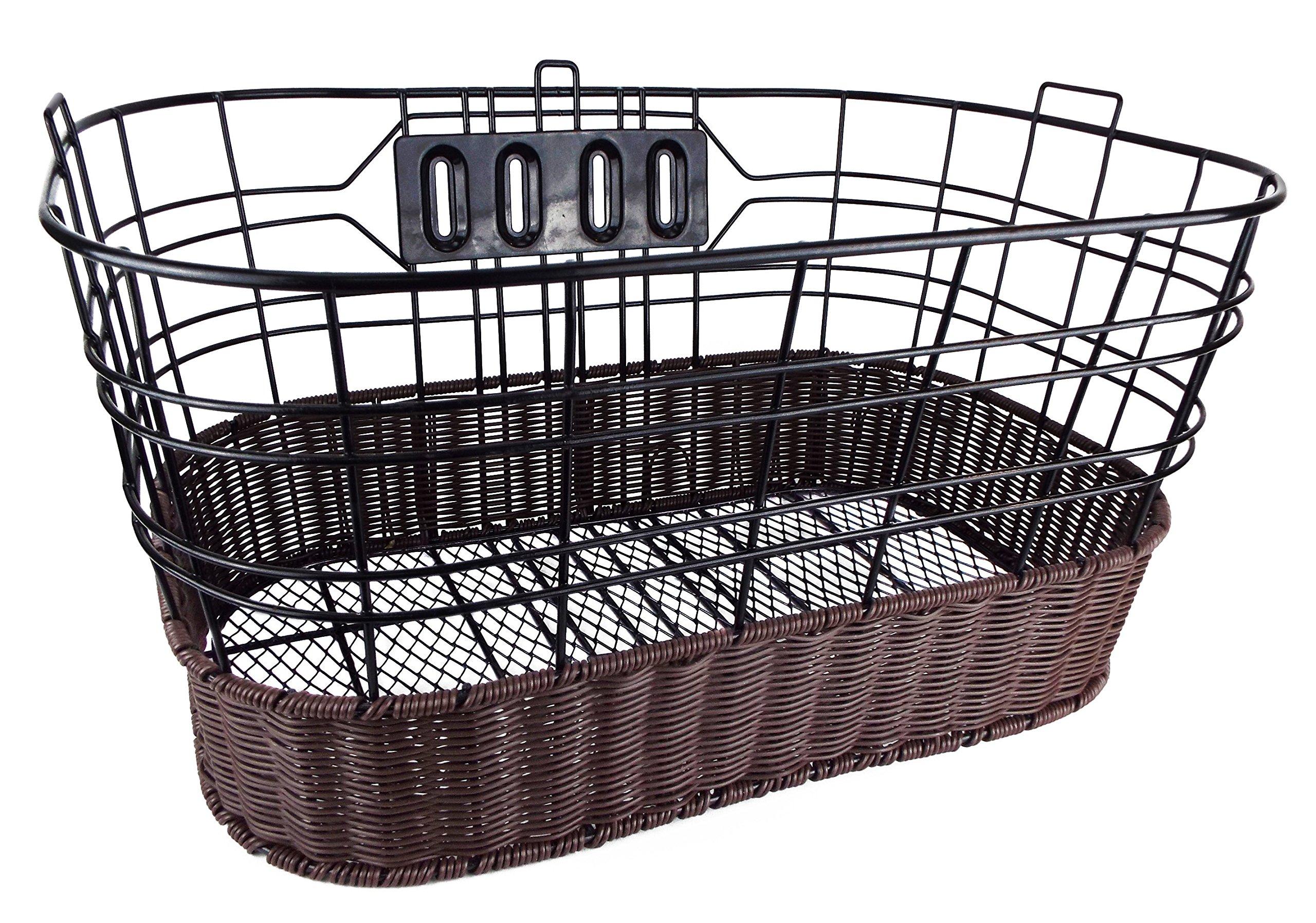 

sentan Велосипедная передняя корзина из ротанга, широкая, с креплением, черная x коричневая AMICOLA.F AMC-W500