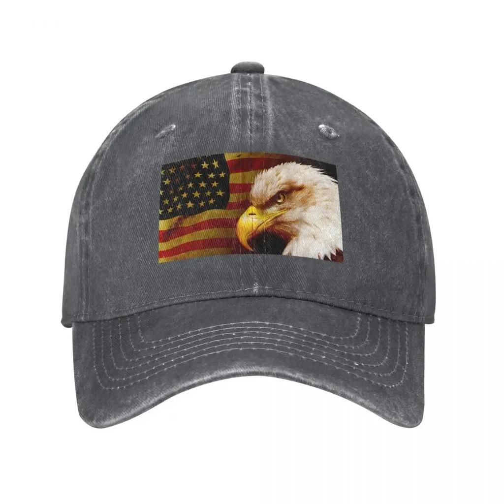 Bald Eagle with Flag Baseball Cap Tactical Cap Anime Hat Fishing Cap Snapback Luxury Women Unisexs