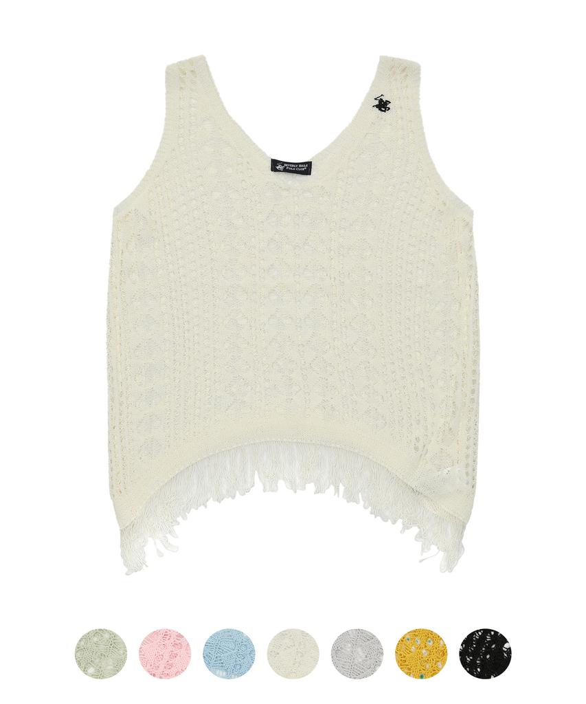 BHPOLOCLUB Women'S Summer Crochet Fringe Knit Vest 7 Colors Tk102