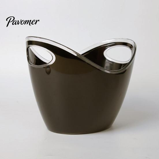 Party Ice Bucket Double Layer Bucket, Long-Lasting Cold Preservation, with Black Handles Drink for Beverage Cocktail Bar Parties Handle