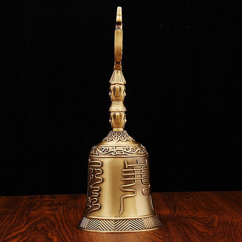 

Старинные медные колокольчики ручной работы Инь Ян Фэн-шуй Мастер Дхарма Колокол Дхарма Колокол Трехзубчатые медные колокольчики Дхарма Клуб Чистая медь Колокольчики Саньцин