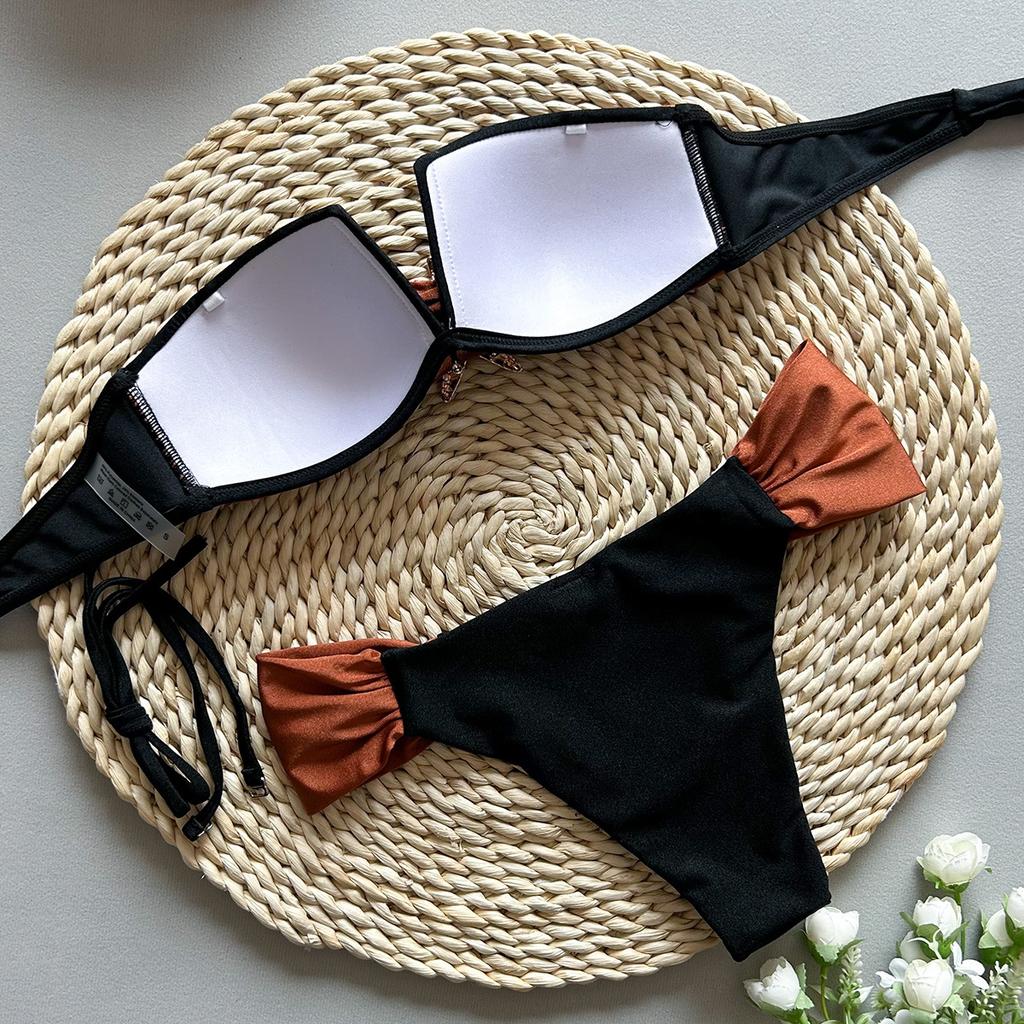 2025 New Sexy Bikini Tube Top Split Women's Swimwear