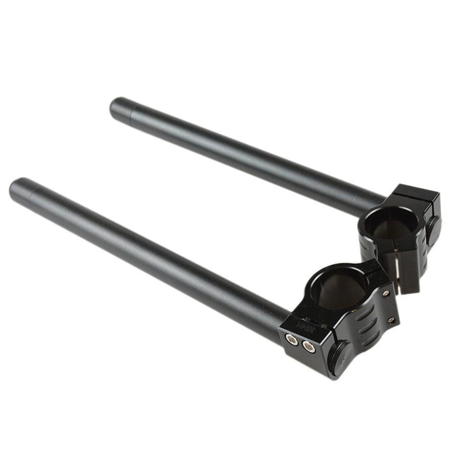 Black Clip-On Motorcycle 7/8" Handlebars 35mm Fork Tube For Cafe Racer Universal