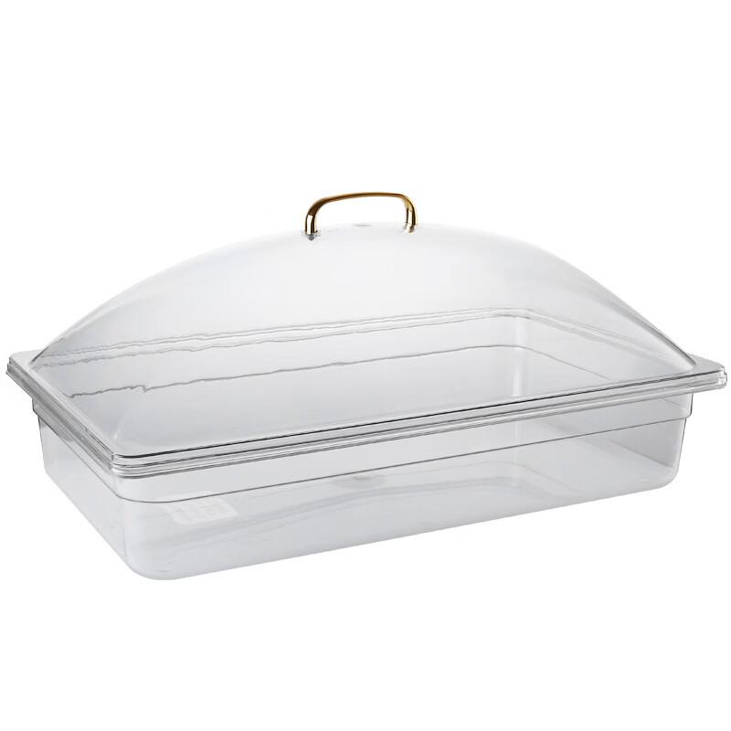ZISIZ Large Acrylic 3-Compartment Buffet Tray with Lid