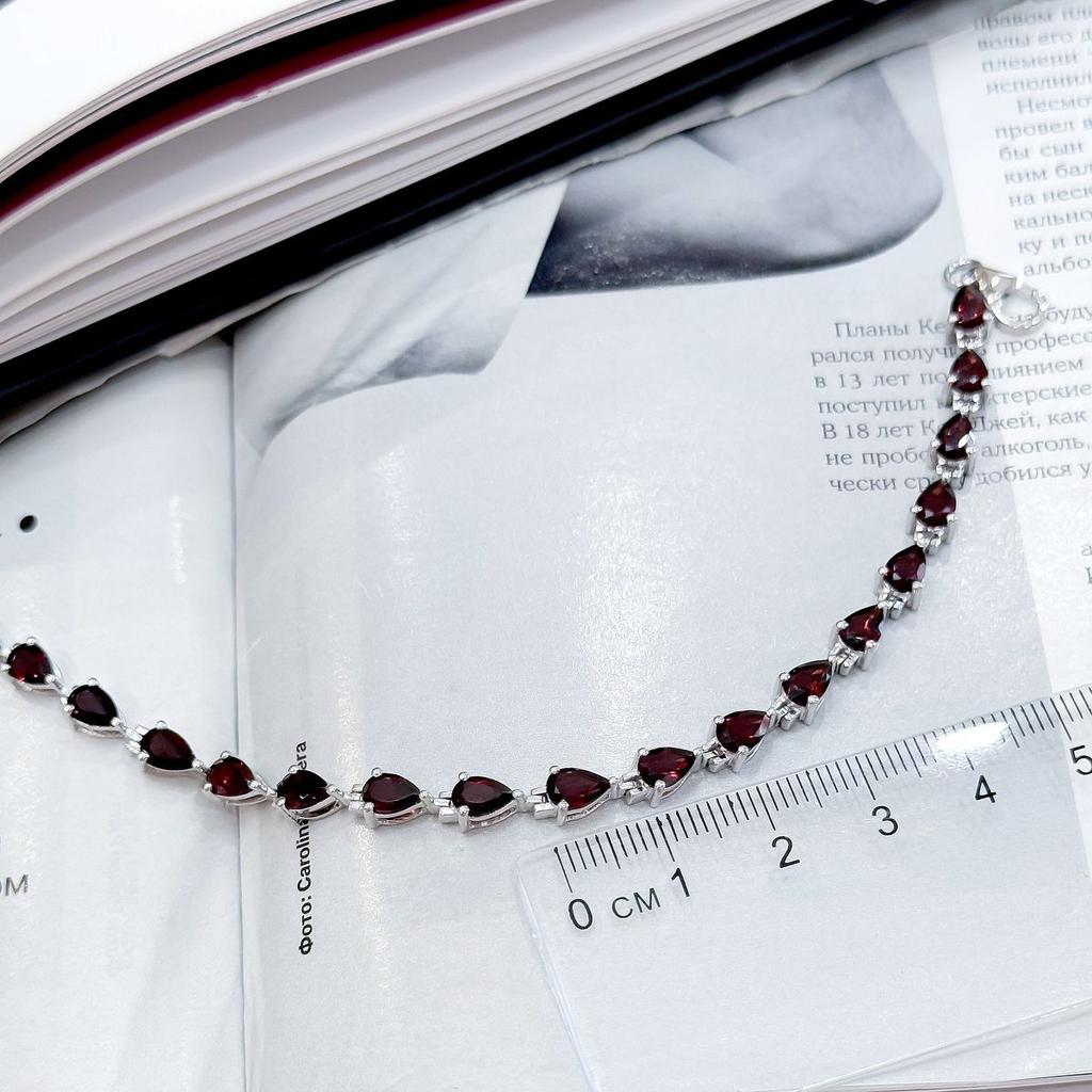 Серебряный браслет с натуральным гранатом 8.458ct, вес изделия 8,01 гр (2163060)
