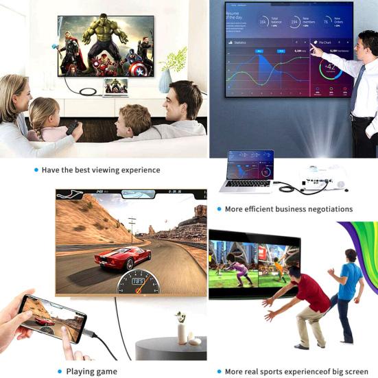 1.8m 4K USB Mini Displayport 6Ft Type-C to for Thunderbolt 3 DP Cable