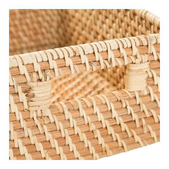 NITORI Rattan Basket RD-001 Quarter Width 19 x Depth 26 x Height 12cm Natural 8421034