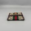 [Pre-Owned] Ophidia Logo Stripe Web Canvas And Leather Short Folded Wallet - Excellent #1IYCMJT