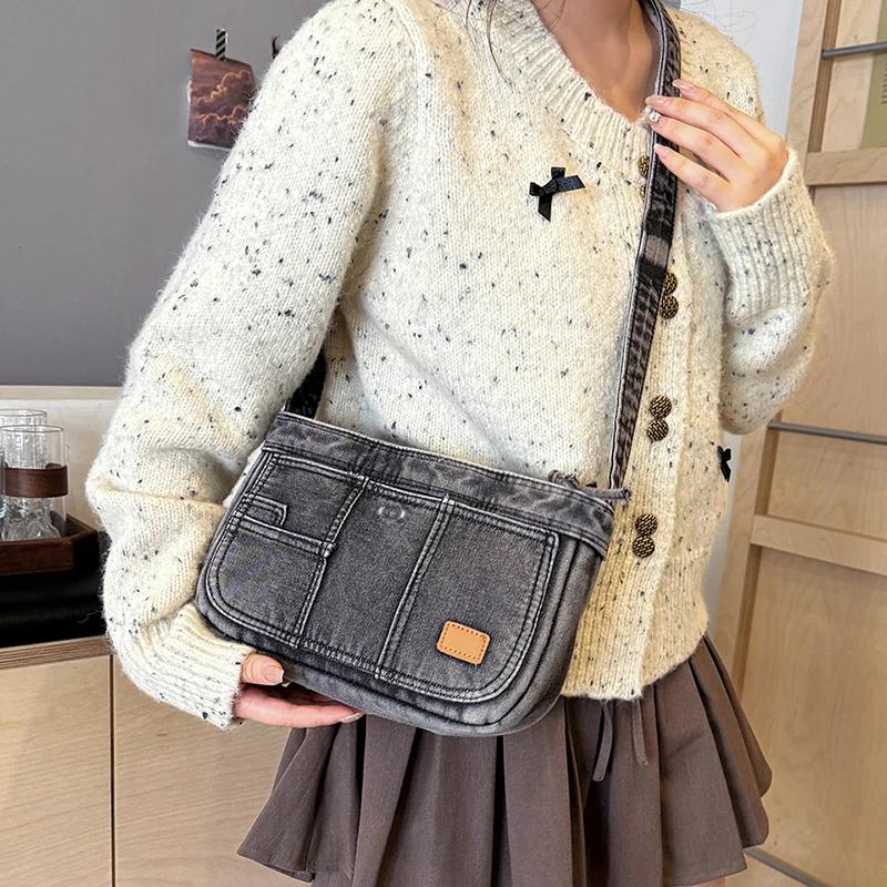 Denim Shoulder Bag for Women  Small Backpack  Shopping Bag  Student Retro Bag  Girl and Old  Korean Fashion  New