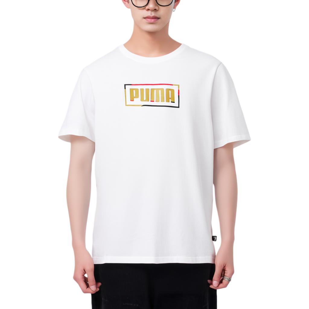Puma T Shirts Men's White Crew Neck Straight Fit 683815-02