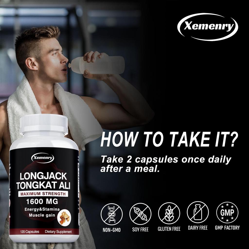 LONGJACK TONGKAT ALI - 1600 mg Per Serving - Herbal Extract - Supports Mental Focus and Strength Gains