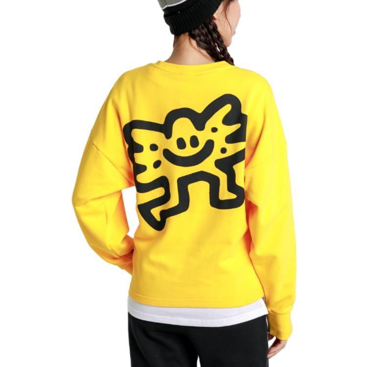 Puma X Mr Doodle Sweatshirts Women's Yellow Crew Neck Moderate Other 598687-99