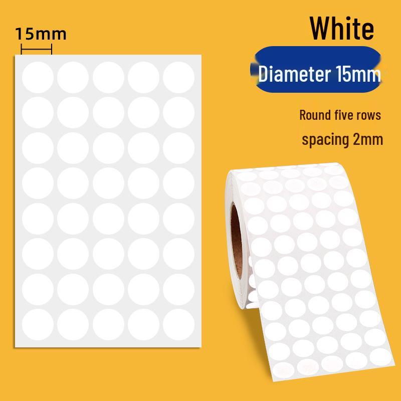 Color Coated Self-Adhesive Barcode Label Paper - Round Stickers In Various Sizes