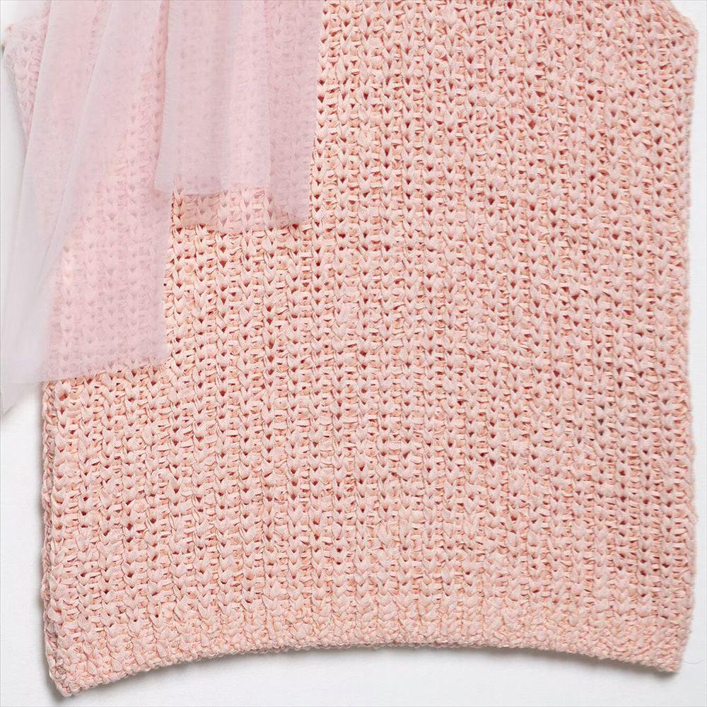 2025 Spring/Summer Women's Sleeveless Knitted Top with Transparent Yarn Bow Decoration