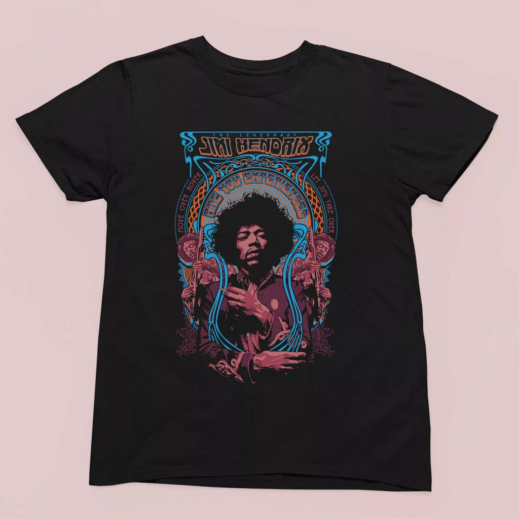 Camiseta Gráfica de Jimi Hendrix Arte Gráfico de Rock Psicodélico Camiseta Gráfica Hombres Mujeres Verano Camiseta de Hombre Cuello Redondo Negro Camiseta de Algodón