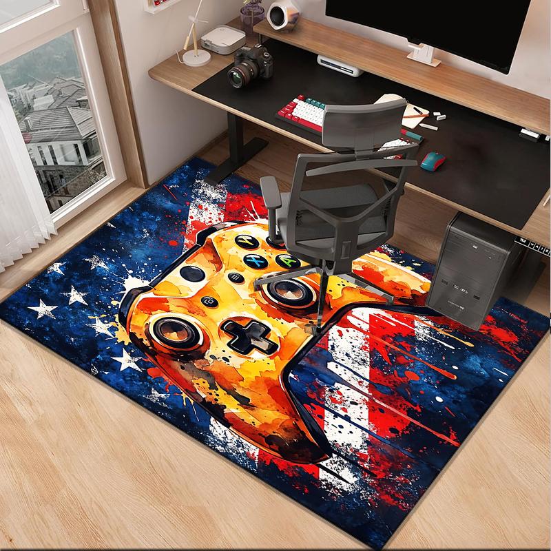 Colorful Gaming Controller Office Rug Chair Mat, Game Carpet, Suitable for Front Door, Bedroom, Living Room, Desk, Holiday Gift