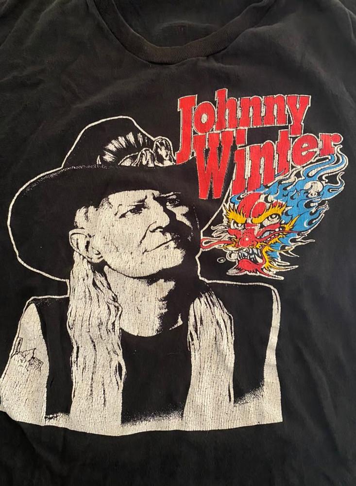 Unisex S5XL Johnny Winter Art Black Cotton Shirt R300 S