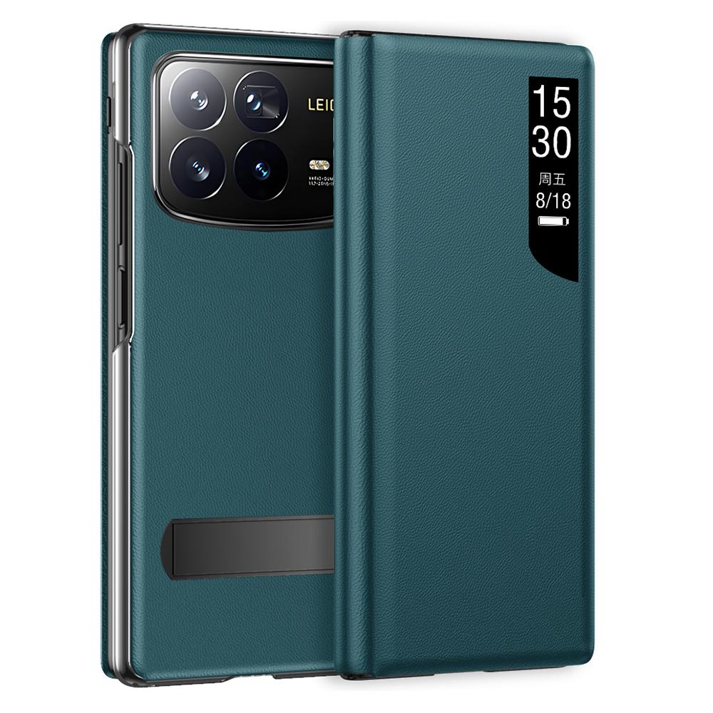 

Для Xiaomi Mix Fold 4 5G Чехол Окно просмотра PU кожа Подставка Чехол для телефона Green