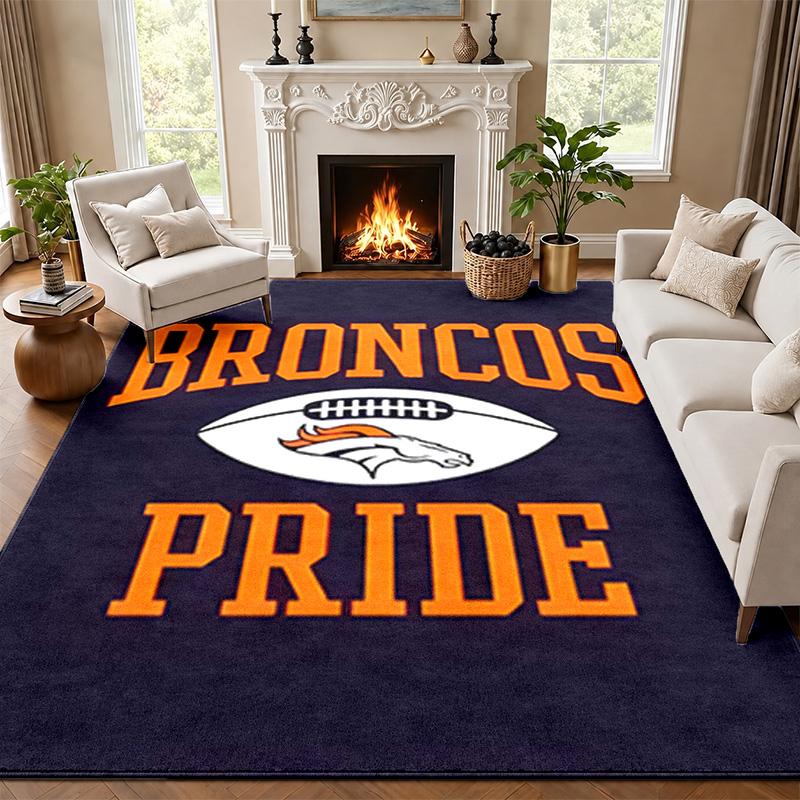 Denver Broncos Carpet Door Mat for Living Room or Bedroom Protective Mat Under Chair Office Decoration Christmas Gift Birthday Present