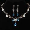 Elegant Crystal Rhinestone Bridal Jewelry Set: Alloy Flower Necklace & Earrings