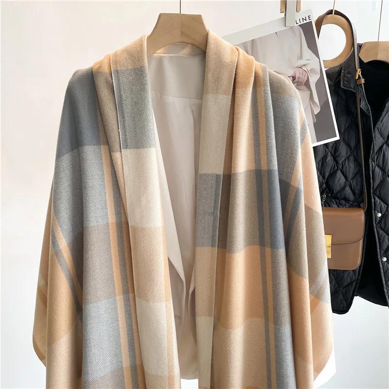 Autumn Winter For Men Women Scarf Warm Grid Tassel Long Shawl Luxury Neck Scarves Ladies Poncho Accessories Y2K Korean Hijab